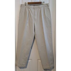 Vtg Polo Ralph Lauren Andrew Pant Mens 37x29 (tag 38x30) Khaki Pleated VERY NICE